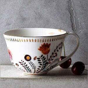 Anthropologie Harvest Foliage Mugs - Set of 4